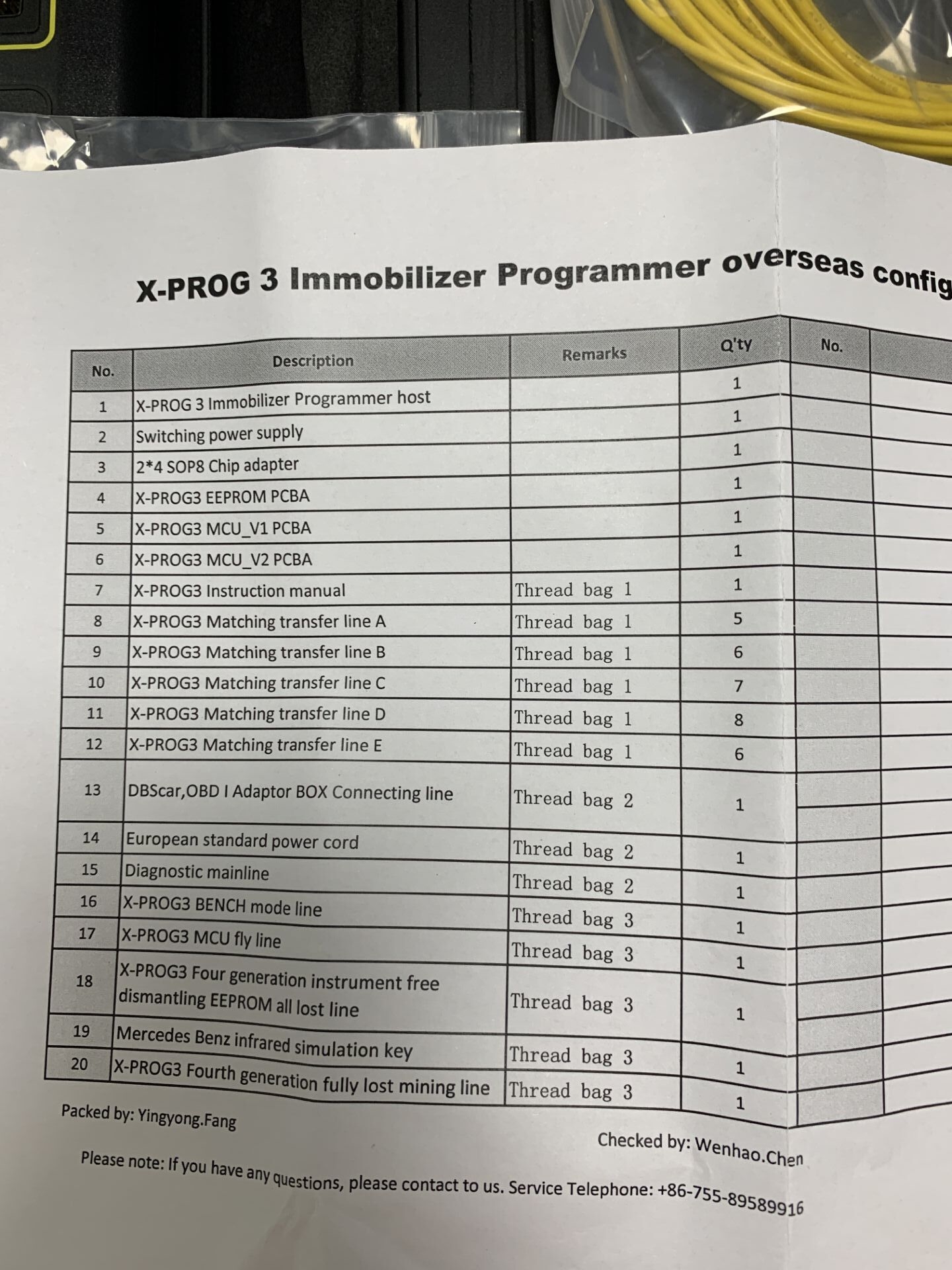LAUNCH X-PROG 3 Package List