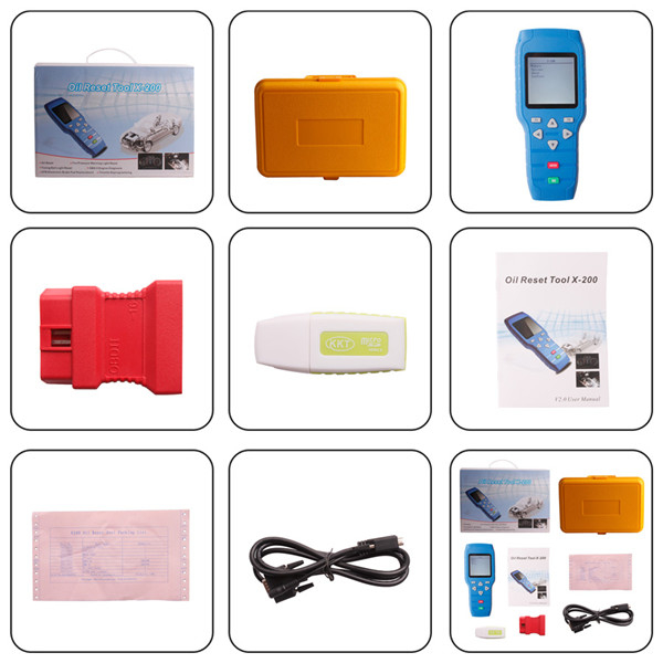 Oil Reset Tool X-200 package list Oil Reset Tool X-200 package list