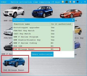 CAS  Reset Authorization for CGDI Prog BMW MSV80 CAS1 CAS2 CAS3 CAS3+ via OBD
