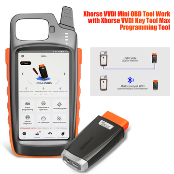 [US/UK/EU Ship] Xhorse VVDI Key Tool Max with VVDI MINI OBD Tool Support Bluetooth Get Free Renew Cable