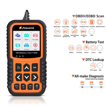 Foxwell F1000B CAN OBDII/EOBD Code Reader &amp;amp; Battery Tester 2 in 1