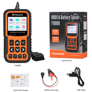 Foxwell F1000B CAN OBDII/EOBD Code Reader &amp;amp; Battery Tester 2 in 1