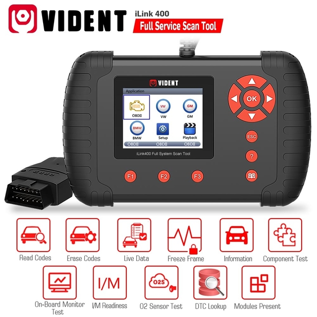 Original VIDENT iLink400 Full System Scan Tool Single Make Support ABS/SRS/EPB//DPF Regeneration/Oil Reset