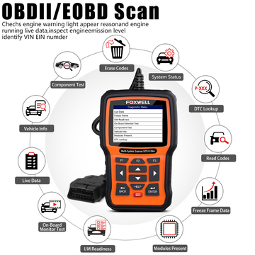 Foxwell NT510 Elite Multi-System Scanner with 1 Free Car Software+OBD Service Reset Bi-Directional Active Test