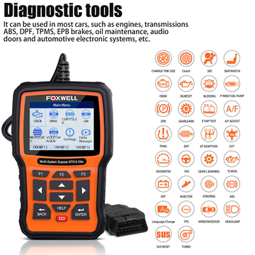 Foxwell NT510 Elite Multi-System Scanner with 1 Free Car Software+OBD Service Reset Bi-Directional Active Test