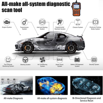 Foxwell NT510 Elite Multi-System Scanner with 1 Free Car Software+OBD Service Reset Bi-Directional Active Test