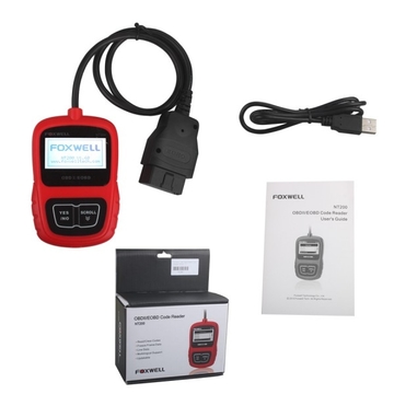 Foxwell CAN OBDII/EOBD Code Reader NT200 Support Multi-Languages and Update Free Lifetime