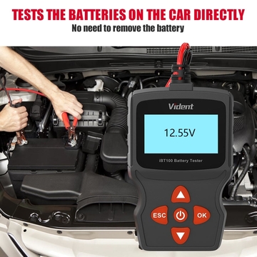 Vident iBT100 12V Battery Analyzer for Flooded, AGM,GEL 100-1100CCA Automotive Tester Diagnostic Tool