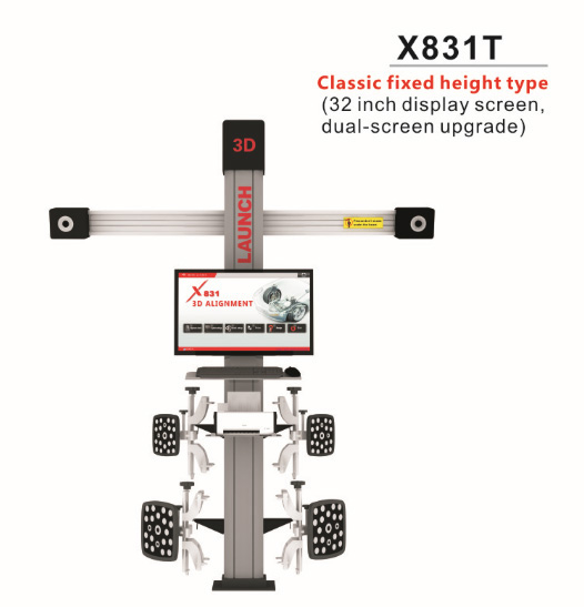 Original LAUNCH X831T 3D 4-Post Car Alignment Lifts Platform Classic Fixed Height Type 32inch Display Screen Dual-Screen Upgrade