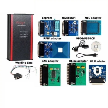 (PL/ES/RU Ship) V85 Iprog Pro with 7 Adapters ECU Programmer Support IMMO +  Correction + Airbag Reset Iprog Pro Till 2019 Replace Carprog