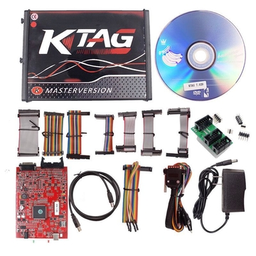 (PL/ES/RU Ship) Online EU Red KTAG V7.020 Master V2.23 No Token Limit 4 LED K-Tag 7.020 7020 ECU Programmer Car Truck Tractor Tuning Tool