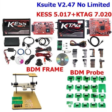 (ES/RU Ship)KESS V5.017 RED+KTAG V7.02 RED+BDM FRAME+22PCS BDM ADAPTERS