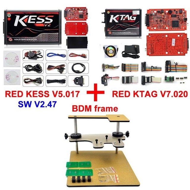 (ES/RU Ship) KESS V5.017 RED+KTAG V7.02 RED+BDM FRAME